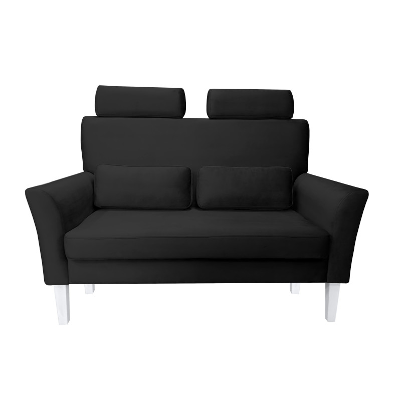 Sofa DENVER nogi białe - czarny velvet