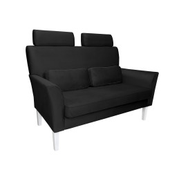 Sofa DENVER nogi białe - czarny velvet