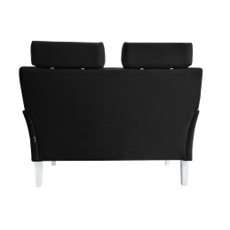 Sofa DENVER nogi białe - czarny velvet