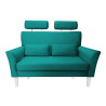 Sofa DENVER 2-os. turkus, nogi białe MG20