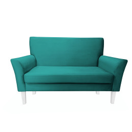 Sofa DENVER 2-os. turkus, nogi białe MG20