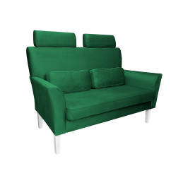 Sofa DENVER nogi białe - zieleń butelkowa
