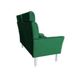 Sofa DENVER nogi białe - zieleń butelkowa