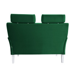 Sofa DENVER nogi białe - zieleń butelkowa