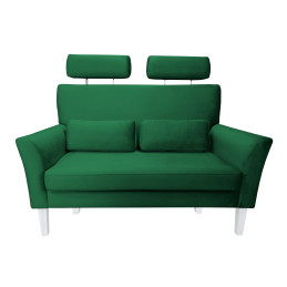 Sofa DENVER nogi białe - zieleń butelkowa