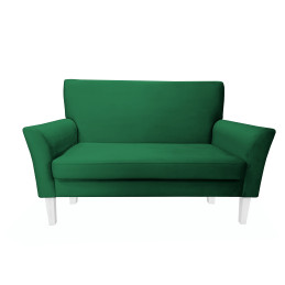 Sofa DENVER nogi białe - zieleń butelkowa