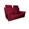 Sofa DENVER 2-osobowa, nogi białe, velvet czerwony