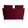 Sofa DENVER 2-osobowa, nogi białe, velvet czerwony