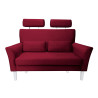 Sofa DENVER 2-osobowa, nogi białe, velvet czerwony