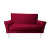 Sofa DENVER 2-osobowa, nogi białe, velvet czerwony