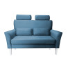 Sofa DENVER 2-osobowa nogi białe - niebieski velvet