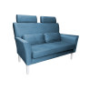 Sofa DENVER 2-osobowa nogi białe - niebieski velvet