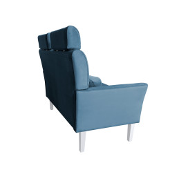 Sofa DENVER 2-osobowa nogi białe - niebieski velvet