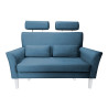 Sofa DENVER 2-osobowa nogi białe - niebieski velvet