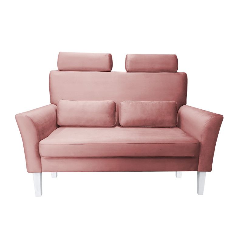 Sofa DENVER 2-os. nogi białe, velvet róż indyjski