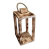 Lampion drewniany latarnia 38cm uchwyt baza pod stroik dekoracja opalany