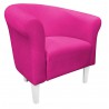 Fotel Milo Mikrofaza 10 różowy nogi 20 białe