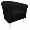 Fotel Milo mikrofaza czarny z białymi nogami