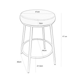 Hoker Ben MG09 – krzesło barowe ze złotą metalową podstawą