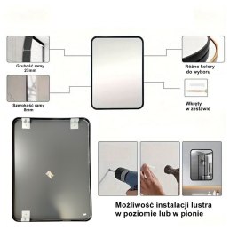 Lustro LOFT  60x80cm złote ścienne okrągłe łazienkowe do salonu sypialni loftowe Industrialne minimalistyczne