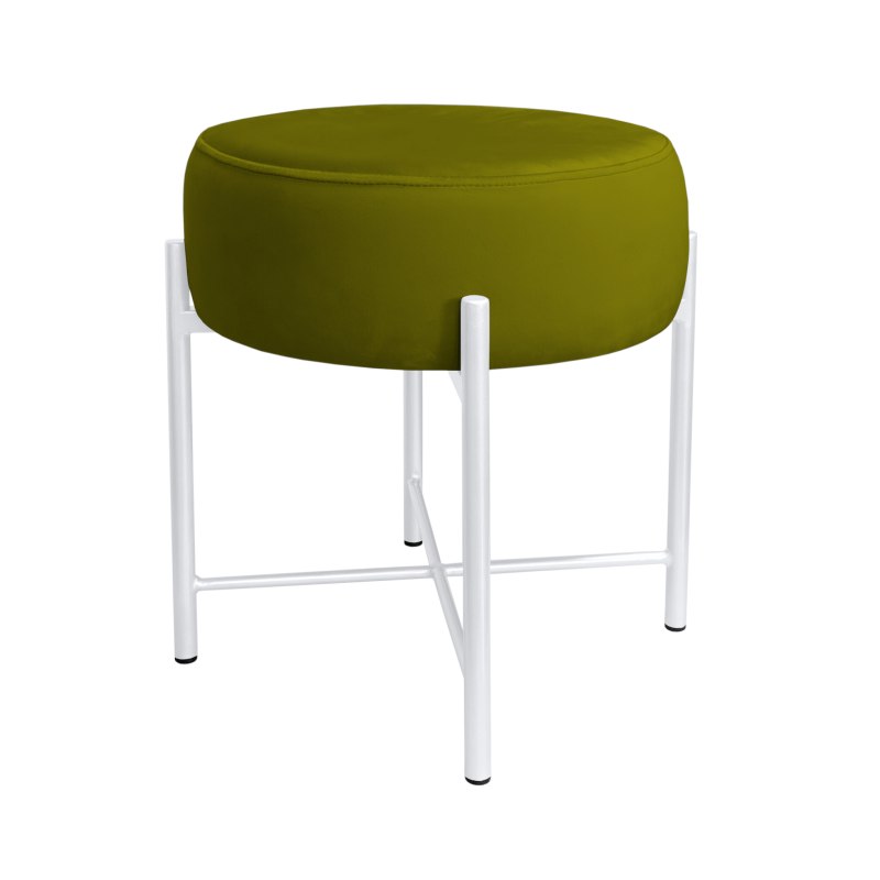 Taboret Pola BL75 – biała metalowa noga, elegancki styl