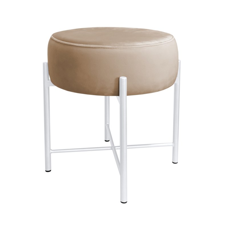 Taboret Pola MG06 – biała metalowa noga, styl i wygoda