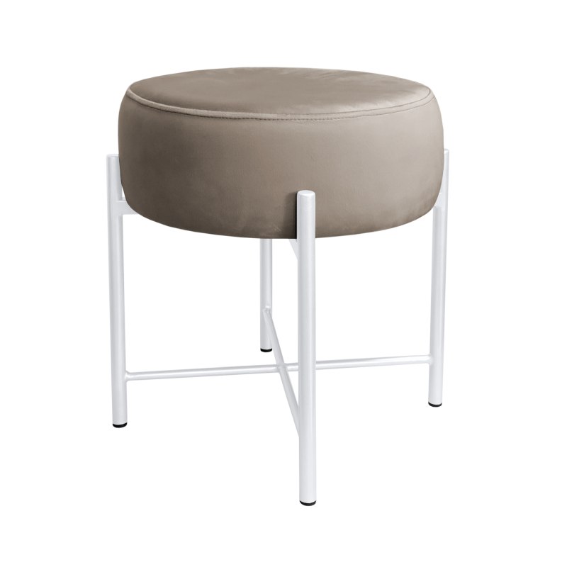 Taboret Pola MG09 – biała metalowa noga, elegancki styl