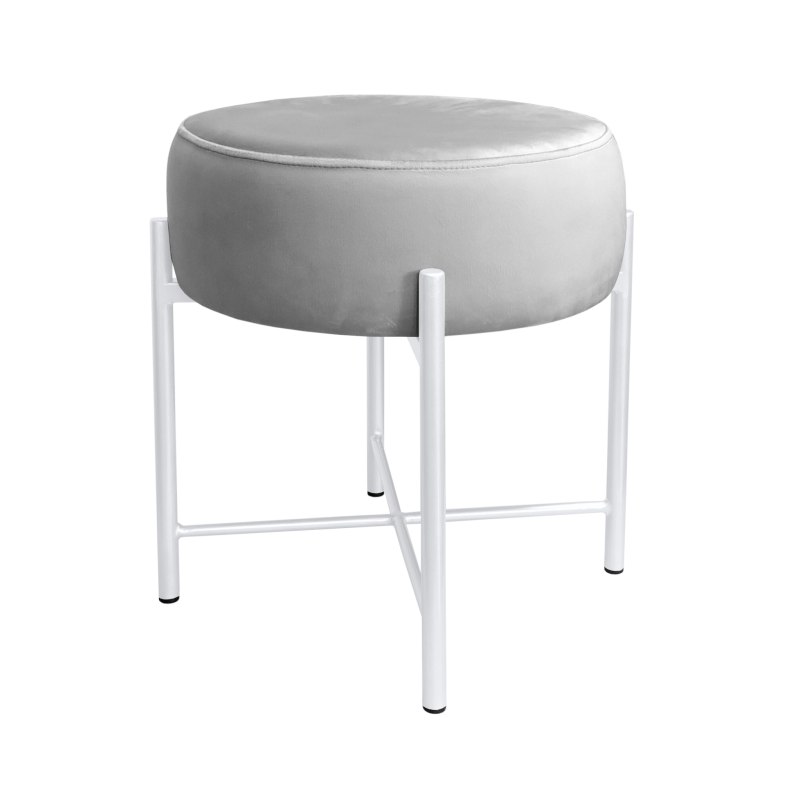 Taboret Pola MG39 – biała metalowa noga, styl i wygoda