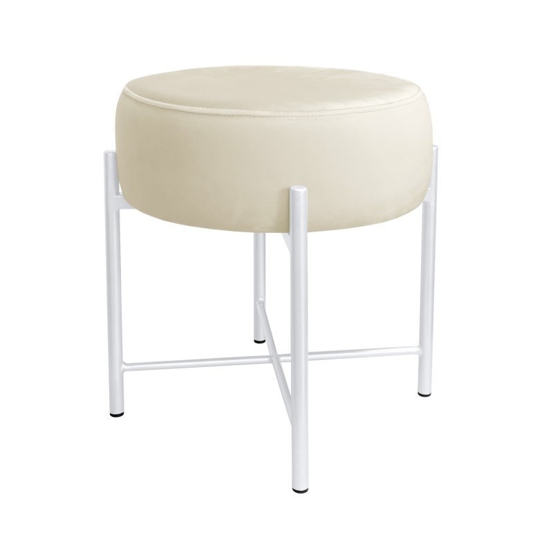 Taboret Pola MG50 – biała metalowa noga, elegancki styl