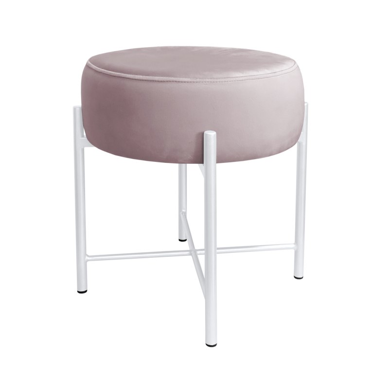 Taboret Pola MG55 – biała metalowa noga, styl i wygoda