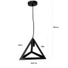 Lampa sufitowa AT2-1SZ-Black – loftowa trójkątna metalowa
