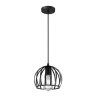 Lampa wisząca metalowa AT4-1SZ-Black – klatka loft