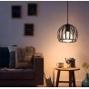 Lampa wisząca metalowa AT4-1SZ-Black – klatka loft