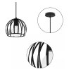 Lampa wisząca metalowa AT4-1SZ-Black – klatka loft