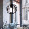 Lampa wisząca metalowa AT4-1SZ-Black – klatka loft