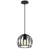 Lampa wisząca metalowa AT4-1SZ-Black – klatka loft