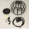 Lampa wisząca metalowa AT4-1SZ-Black – klatka loft