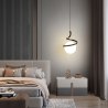 Lampa sufitowa AT5-1SZ-Black – szklana metalowa wisząca