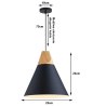 Lampa sufitowa AT8-1SZ-Black – metalowy klosz i lite drewno