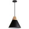 Lampa sufitowa AT8-1SZ-Black – metalowy klosz i lite drewno