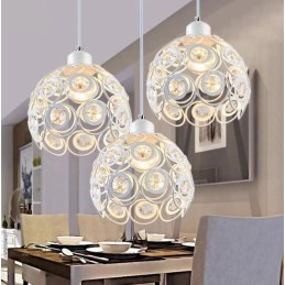 Lampa sufitowa AT10-3SZ-White – ażurowe klosze z kryształkami