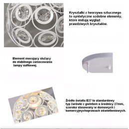 Lampa sufitowa AT10-3SZ-White – ażurowe klosze z kryształkami