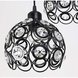 Lampa sufitowa AT10-3SZ-Black – ażurowe klosze z kryształkami