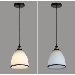 Lampa sufitowa AT11-3SZ-Black+White – szklany klosz metalowy
