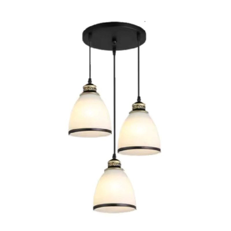 Lampa sufitowa AT11-3SZ-Black+White – szklany klosz metalowy