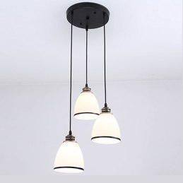 Lampa sufitowa AT11-3SZ-Black+White – szklany klosz metalowy