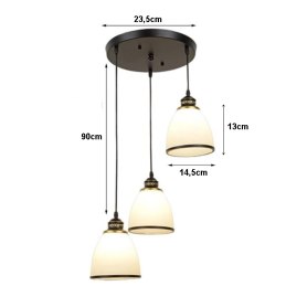 Lampa sufitowa AT11-3SZ-Black+White – szklany klosz metalowy