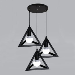 Lampa sufitowa AT13-3SZ-Black – loftowa trójkątna metalowa