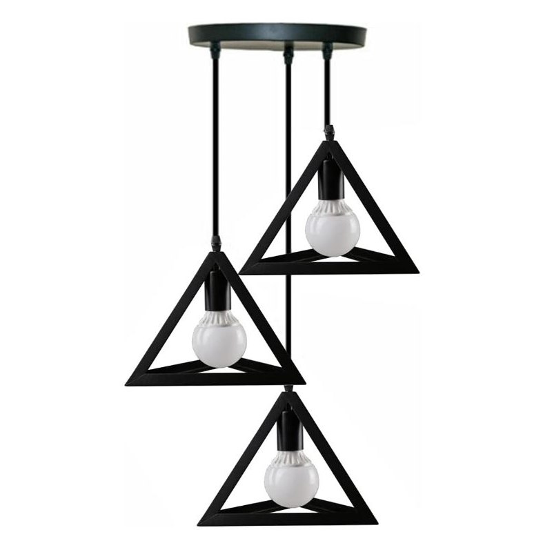 Lampa sufitowa AT13-3SZ-Black – loftowa trójkątna metalowa