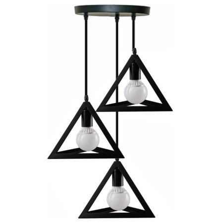 Lampa sufitowa metalowa loft trójkątna wisząca AT13-3SZ-Black